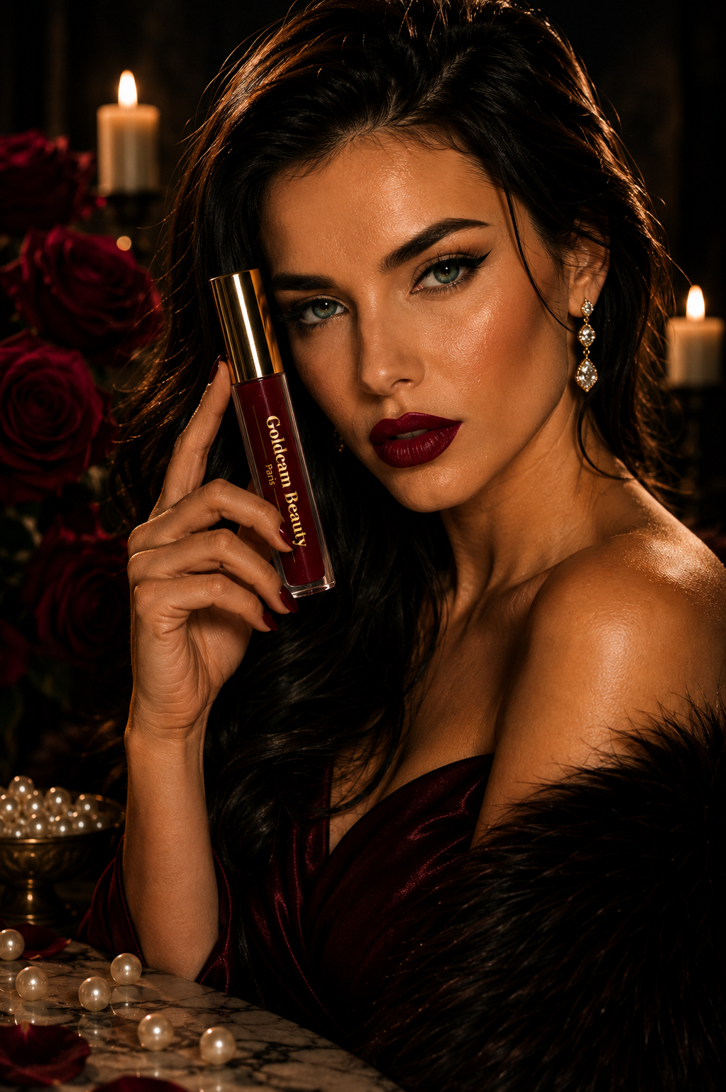 Rouge à lèvres Dark Best — soirée romantique aux chandelles — Goldcam Beauty Paris