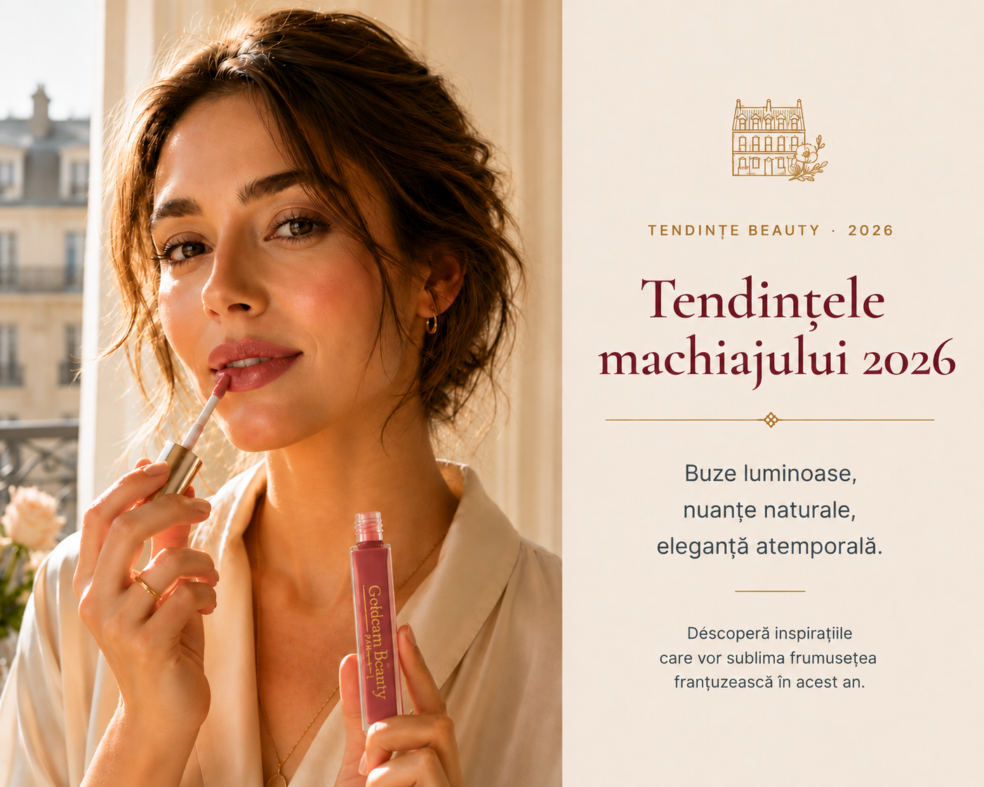 Tendințe machiaj 2026 — Goldcam Beauty Paris
